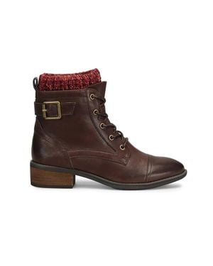 Comfortiva Cordelia Boot Italian Leather "Heel Lace-Up Htat166 - Brown