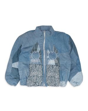 Who Decides War Embroidered Bomber - Blue