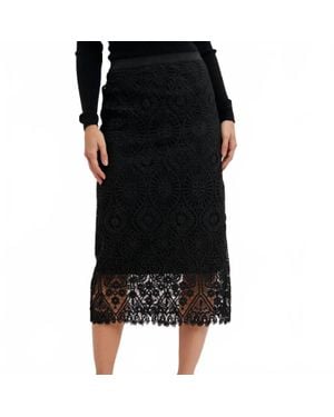 Bluivy Tahlia Lace Midi Skirt - Black