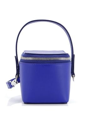 Ferragamo Gancicni Top Handle Vanity Case Leather Micro - Blue
