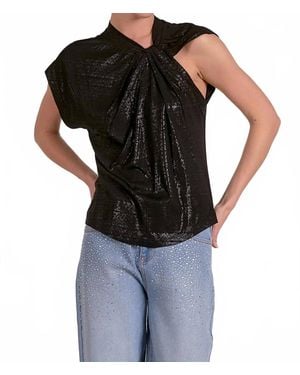 Elan Asymmetric Muscle Twist Top - Black