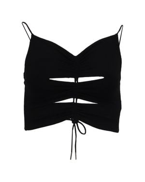 Alexander Wang Cutout Ruched Cropped Top - Black