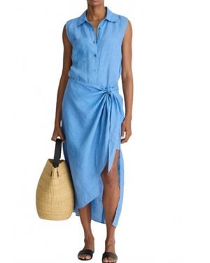 Apiece Apart Tamar Sleeveless Wrap Maxi Dress - Blue