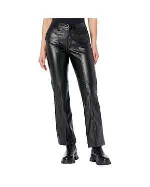 Kut From The Kloth Ellery Pants Faux Leather Slit Hem Frog239 - Black