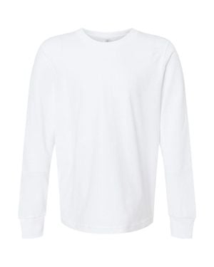 Next Level Youth Cotton Long Sleeve T-Shirt - White