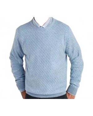 St. Croix Long Sleeve Knit Crewneck Sweater - Blue