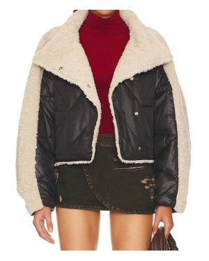 Lamarque Faux Fur Nylon Mix Puffer Jacket - Black