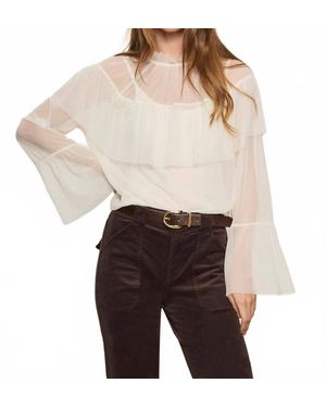 Sanctuary Ethereal Dotted Mesh Blouse - Natural