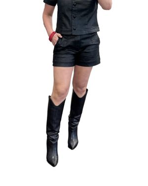 Kut From The Kloth Miranda Coated Shorts - Black