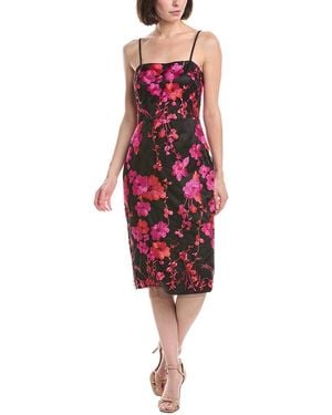 Eliza J Sleeveless Printed Midi Dress - Red