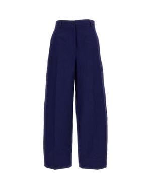 Alberto Biani Wide-Leg Cotton Pants - Blue