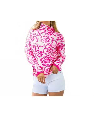 Thml Blythe Floral Drop-Shoulder Sweater - Pink