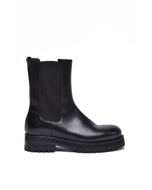 Dondup Leather Rubber Leather Ankle Boot - Black