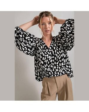 Eesome Animal Print Blouse - Black