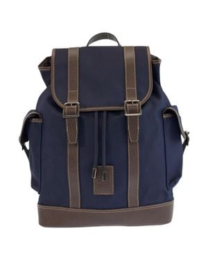 Longchamp Boxford Canvas Leather Backpack - Blue