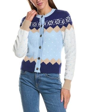 Rowing Blazers Holiday Fairisle Wool & Cashmere-Blend Cardigan - Blue
