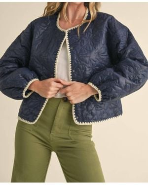 ..,merci Noelle Bow Embroidered Jacket - Blue