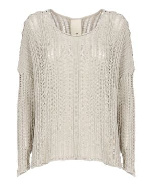 SANCTAMUERTE Loose Open-Knit Sweater - Natural