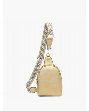 Jen & Co. Ellen Sling Bag With Guitar Strap - Metallic