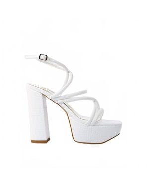 LONDON RAG Beam Tips Strappy High Heel Sandals - White