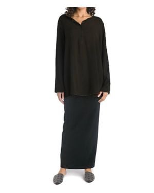 Hard Tail Forever Long Sleeve Flowy Tunic - Black
