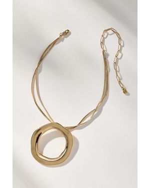 Ettika Open Circle Pendant Necklace - White