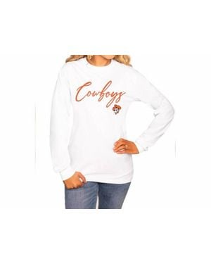Gameday Couture Oklahoma State College Sleeve Crew Tee - White