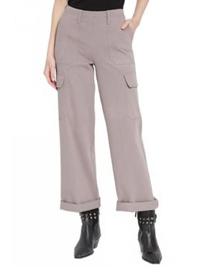 Lyssé Scout High Waist Cuffed Cargo Pants - Gray