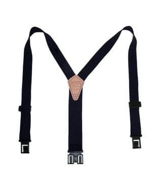 Perry Suspenders Elastic 1.5 Inch Wide Hook End Suspenders - Blue