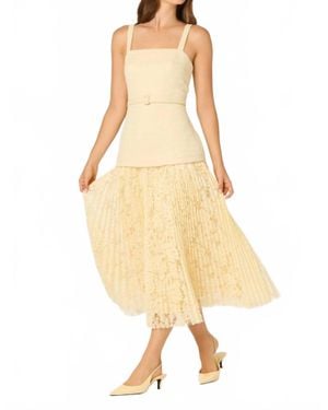 Astr Tweed Midi Dress - Natural