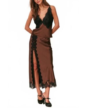 LoveShackFancy Calder Skirt - Brown