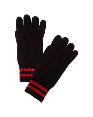 Phenix Double Stripe Cuff Touch Tech Cashmere Gloves - Black