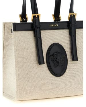 Versace Linen Tote Bag - Black