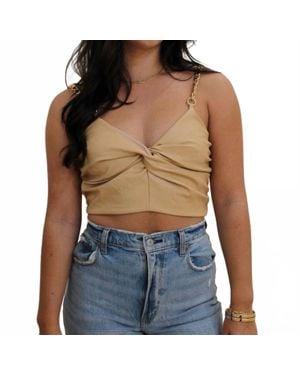 Endless Blu. Twisted Chain Cropped Top - Blue