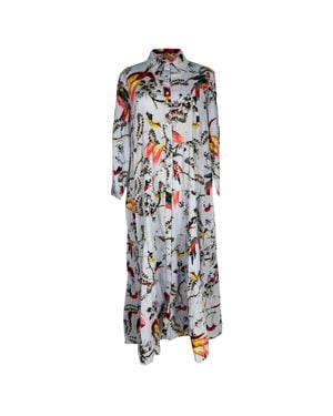 Erdem Vacation Patmos Printed Midi Shirt Dress - Multicolor
