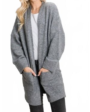 Be Cool Memories Made Oversized Cardigan - Gray