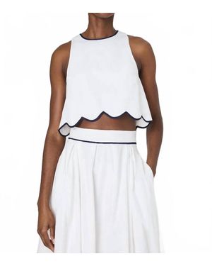 French Connection Alexis Scallop Top - White