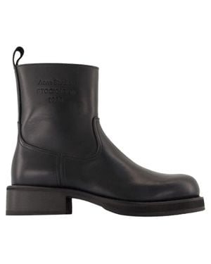 Acne Studios Logo leather ankle boots Acne Studios