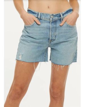 Socialite Raw Hem Denim Short - Blue