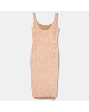 Windsor. Faux Suede Sleeveless Bodycon Dress - Natural
