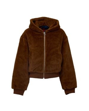Essentiel Antwerp Kico Reversible Faux Fur Hooded Jacket - Brown
