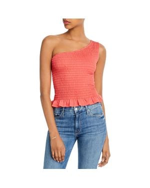Aqua Smocked Ruffled Crop Top - Orange