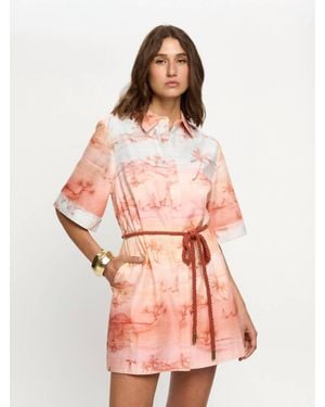 Kivari Sunset Shirt Mini Dress - Pink