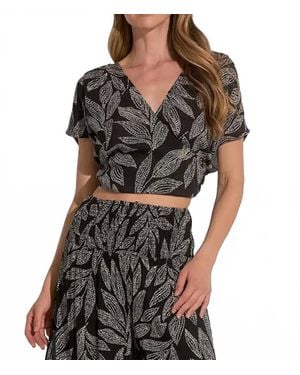 Elan Cartagena Print Top - Black