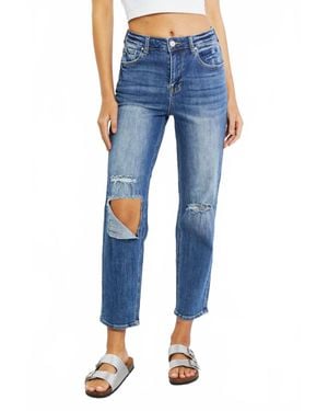 Risen Emily High Rise Relaxed Jeans - Blue