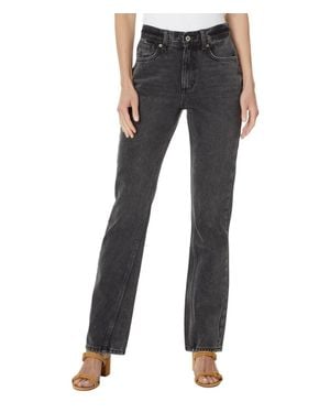 Free People Xena Jeans Dark Night Denim Cotton Slim Straight Gbo3070 - Black