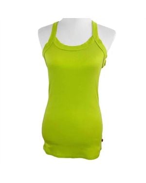 Natori Ribbed Cotton Racerback Tank - Green