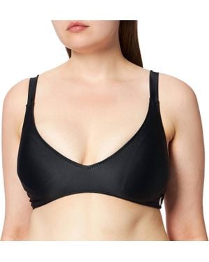 Volcom Simply Solid Strappy Back Halter Bikini Top - Black