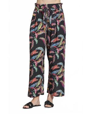 Apny Crop Wide Leg Pants - Black