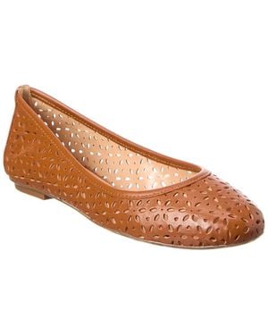 French Sole Leyla Laser Cut Leather Flat - Brown